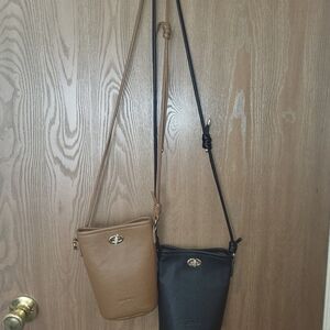 Elegant Black and Tan Crossbody Bags